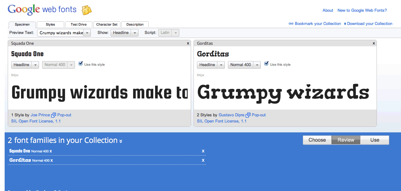 Screen Google web fonts on your blog